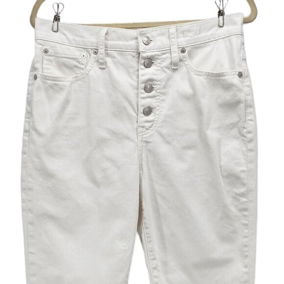 Madewell The Perfect Vintage Crop White Denim Jeans Button Fly Womens 28 - Picture 2 of 10